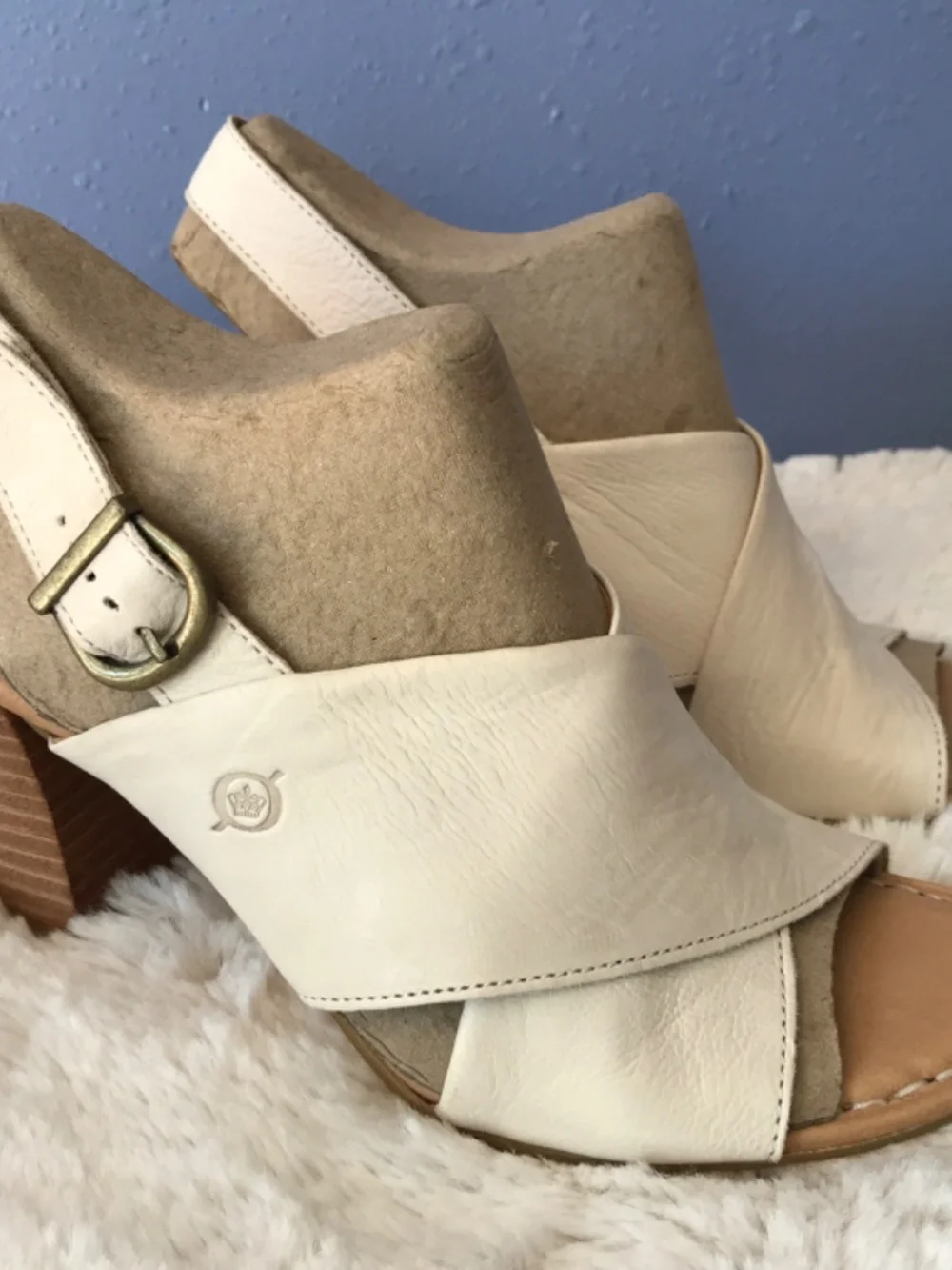 Cream Born heeled sandals size 9